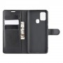 Чехол портмоне подставка для Samsung Galaxy A21s с магнитной защелкой и отделениями для карт, цвет Коричневый