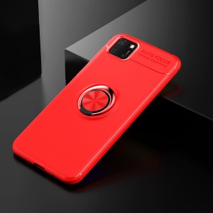 Силиконовый матовый чехол для Huawei Y5p/Honor 9S с встроенным кольцом-подставкой-держателем Красный