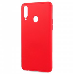Двухкомпонентный сборный пластиковый матовый чехол для Samsung Galaxy A20s Красный