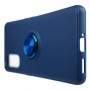 Силиконовый матовый непрозрачный чехол с встроенным кольцом-подставкой для OPPO Find X2, цвет Синий