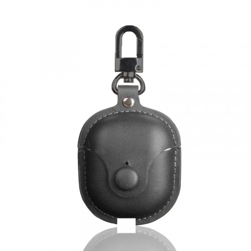 Чехол текстура Кожа с карабином на кнопке для Vivo TWS Neo, цвет Черный
