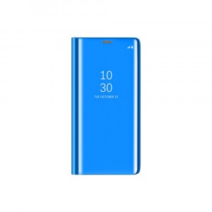 Пластиковый зеркальный чехол книжка для Huawei Y5p/Honor 9S с полупрозрачной крышкой для уведомлений Синий