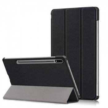 Сегментарный чехол книжка подставка на непрозрачной поликарбонатной основе для Samsung Galaxy Tab S7 Черный