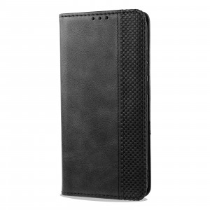 Винтажный чехол портмоне подставка на силиконовой основе с отсеком для карт для Realme C11 Черный