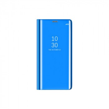 Пластиковый непрозрачный матовый чехол с полупрозрачной крышкой с зеркальным покрытием для Realme C11  Синий