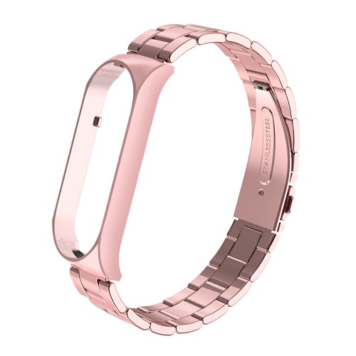 Металлический блочный ремешок для Xiaomi Mi Smart Band 5/6, цвет Розовый