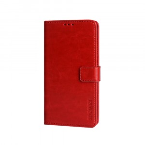 Глянцевый водоотталкивающий чехол портмоне подставка для Samsung Galaxy Note 20 с магнитной защелкой и отделениями для карт Красный