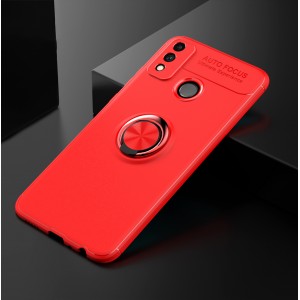 Силиконовый матовый чехол для Huawei Honor 9X Lite с встроенным кольцом-подставкой-держателем Красный