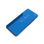Пластиковый зеркальный чехол книжка для Realme C3 с полупрозрачной крышкой для уведомлений, цвет Синий