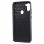 Матовый силиконовый чехол для Samsung Galaxy M11/A11 с текстурным покрытием карбон, цвет Черный