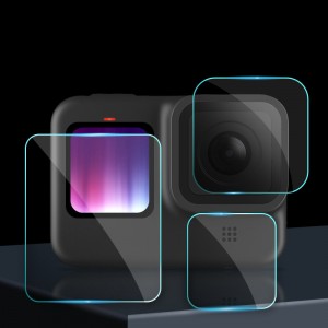 Комплект защитных стекол (главный экран, малый экран, объектив) для GoPro 9 black (HERO9 CHDHX-901) 