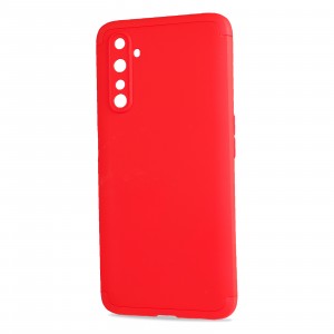 Трехкомпонентный сборный матовый пластиковый чехол для Realme 6 Pro Красный
