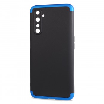 Трехкомпонентный сборный двухцветный пластиковый матовый чехол для Realme 6 Pro Синий