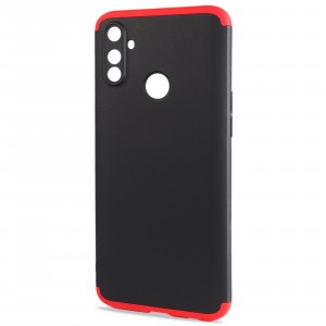 Трехкомпонентный сборный двухцветный пластиковый чехол для Realme C3 Красный