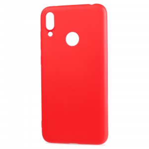 Силиконовый матовый непрозрачный чехол с нескользящим софт-тач покрытием для Huawei Y7 (2019) Красный