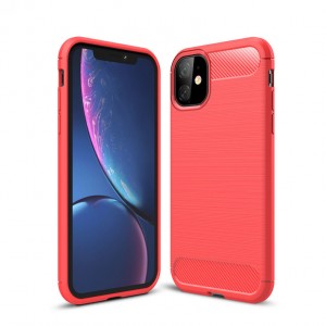 Матовый силиконовый чехол для Iphone 12 Mini с текстурным покрытием металлик Красный