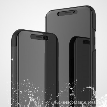 Пластиковый зеркальный чехол книжка для Iphone 12 Pro Max с полупрозрачной крышкой для уведомлений