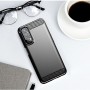 Матовый силиконовый чехол для Realme 7 с текстурным покрытием металлик, цвет Черный