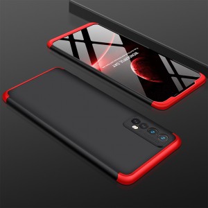 Двухкомпонентный сборный двухцветный пластиковый матовый чехол для Realme 7 Красный