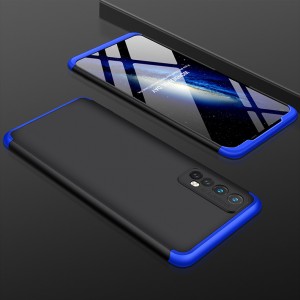 Двухкомпонентный сборный двухцветный пластиковый матовый чехол для Realme 7 Синий
