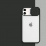 Силиконовый матовый непрозрачный чехол с полупрозрачной матовой поликарбонатной накладкой и защитной шторкой для камеры для Iphone 12 Pro Max