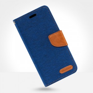 Чехол портмоне подставка текстура Ткань на силиконовой основе с отсеком для карт на магнитной защелке для Huawei Honor 10X Lite Синий