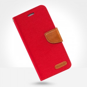 Чехол портмоне подставка текстура Ткань на силиконовой основе с отсеком для карт на магнитной защелке для Huawei Honor 10X Lite Красный