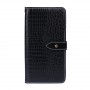 Чехол портмоне подставка текстура Крокодил на силиконовой основе с отсеком для карт на дизайнерской магнитной защелке для ASUS ZenFone 7 , цвет Черный
