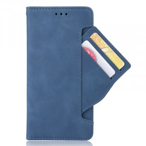 Винтажный чехол портмоне подставка с отсеком для карт на магнитной защелке для Huawei Honor 10X Lite  Синий