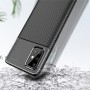 Матовый силиконовый чехол для Samsung Galaxy A02s с текстурным покрытием карбон, цвет Черный