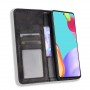 Винтажный чехол портмоне подставка на силиконовой основе с отсеком для карт для Samsung Galaxy A72, цвет Черный