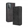 Винтажный чехол портмоне подставка на силиконовой основе с отсеком для карт для Samsung Galaxy A72, цвет Черный