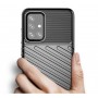 Силиконовый матовый непрозрачный чехол с текстурным покрытием Линии для Samsung Galaxy A72 , цвет Черный