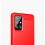 Матовый силиконовый чехол для Samsung Galaxy A72 с текстурным покрытием металлик, цвет Красный