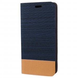Чехол горизонтальная книжка подставка на силиконовой основе с отсеком для карт и тканевым покрытием для Nokia 2.4 Синий