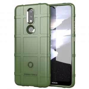 Силиконовый матовый непрозрачный чехол с текстурным покрытием Клетка для Nokia 2.4  Зеленый
