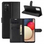 Чехол портмоне подставка для Samsung Galaxy A02s с магнитной защелкой и отделениями для карт, цвет Коричневый