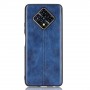 Силиконовый матовый непрозрачный чехол с текстурным покрытием винтажная Кожа для Infinix Zero 8 , цвет Синий