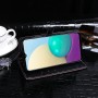 Чехол портмоне подставка текстура Крокодил на силиконовой основе с отсеком для карт на дизайнерской магнитной защелке для Samsung Galaxy A02, цвет Черный