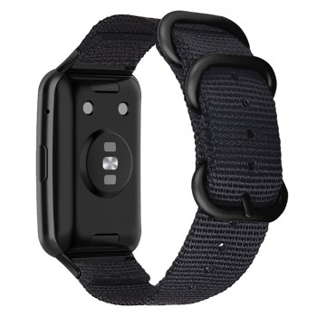 Нейлоновый дышащий ремешок с металлической пряжкой для Huawei Watch Fit  Черный