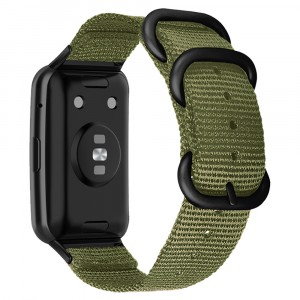 Нейлоновый дышащий ремешок с металлической пряжкой для Huawei Watch Fit  Зеленый