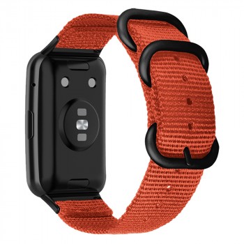 Нейлоновый дышащий ремешок с металлической пряжкой для Huawei Watch Fit  Оранжевый