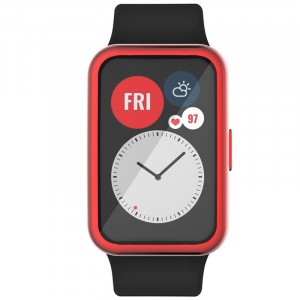 Силиконовый непрозрачный защитный чехол для Huawei Watch Fit Красный