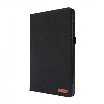 Чехол книжка подставка на непрозрачной силиконовой основе, отсеком для карт и тканевым покрытием для Lenovo Tab P11 Pro Черный