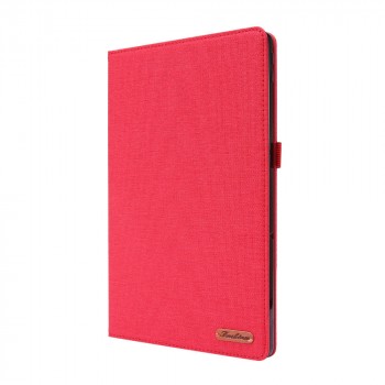 Чехол книжка подставка на непрозрачной силиконовой основе, отсеком для карт и тканевым покрытием для Lenovo Tab P11 Pro Красный