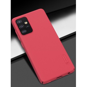 Пластиковый непрозрачный матовый нескользящий премиум чехол с улучшенной защитой элементов корпуса для Samsung Galaxy A52  Красный