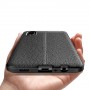 Силиконовый чехол накладка для Samsung Galaxy A02 с текстурой кожи, цвет Черный