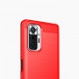 Матовый силиконовый чехол для Xiaomi RedMi Note 10 Pro с текстурным покрытием металлик, цвет Красный