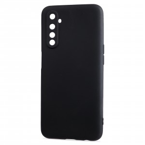 Матовый силиконовый чехол для Realme 6 с покрытием софт-тач Черный