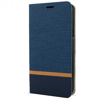 Флип чехол-книжка для Nokia G10/G20 с текстурой ткани и функцией подставки Синий